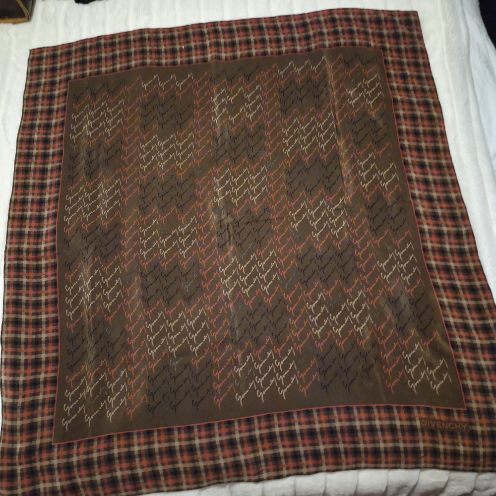 Givenchy Silk Soft Multicolor Plaid Scarf